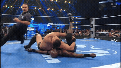 Two Men Wrestling In Ring With Letter W GIF
