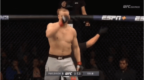 Two Men Wrestling In UFC Ring GIF