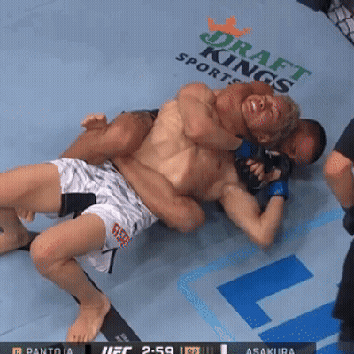 Two Men Wrestling On Draft Kings Sports Mat GIF