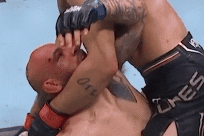 Two Men Wrestling One With Tattoo Saying One GIF