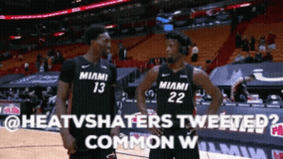 Two Miami Heat Players Talking GIF