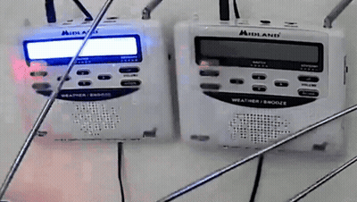 Two Midland Weather Radios Connected GIF