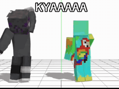 Two Minecraft Characters With Kyaaaa GIF