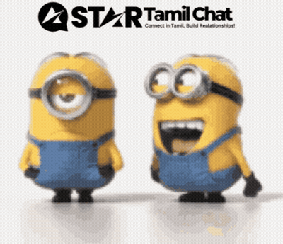 Two Minions By Star Tamil Chat Sign GIF