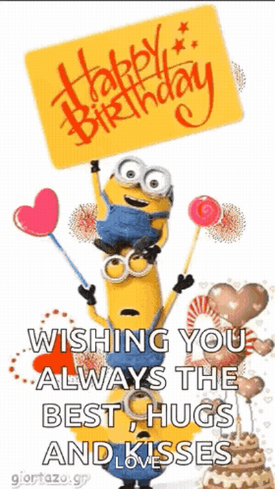 Two Minions Holding Birthday Sign