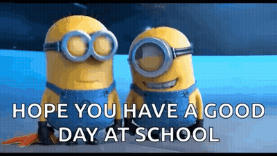 Two Minions In Goggles And Overalls Saying Hope You Have A Good Day At S GIF