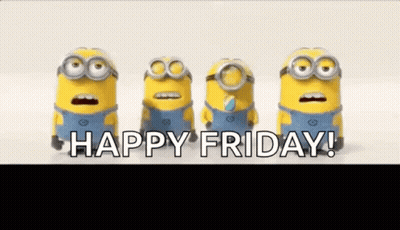 Two Minions In Goggles Sitting On Red Couch GIF