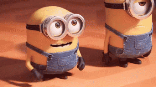 Goggles Minions On Checkered Floor GIF
