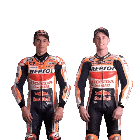 Two Motorcycle Racers In Repsol Uniforms Sticker