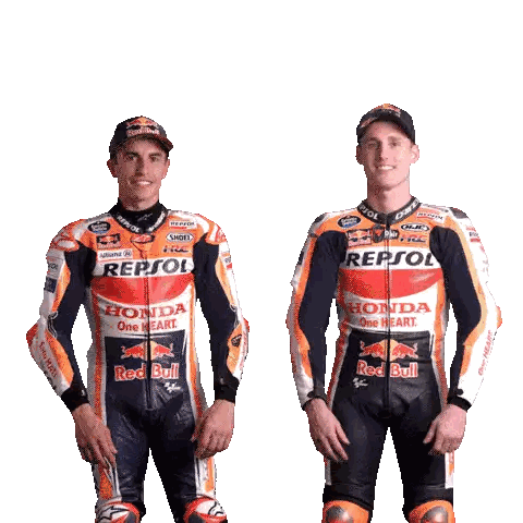 Two Motorcycle Racers Repsol Uniforms Sticker