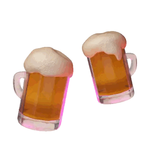 Two Mugs Of Beer With Foam Sticker