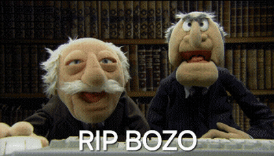 Two Muppets By Bookshelf Rip Bozo GIF