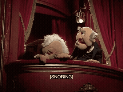 Two Muppets Looking Out Window One Snoring GIF