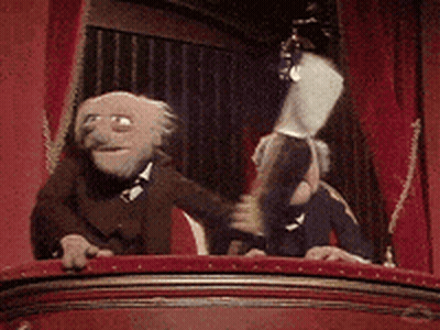 Two Muppets Standing On Balcony GIF
