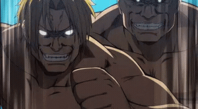 Two Muscular Men Smiling GIF