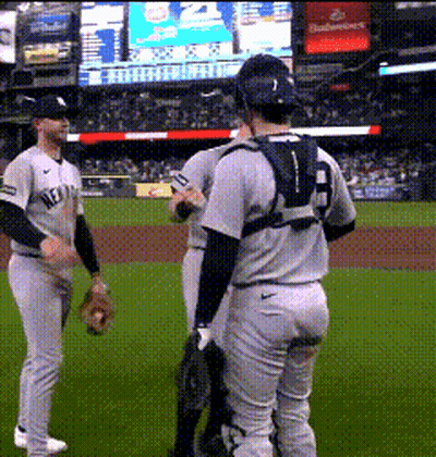 Two New York Baseball Players GIF