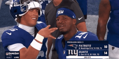 Two New York Giants Football Players GIF