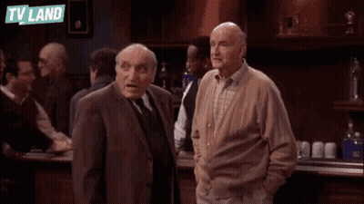 Two Older Men One Saying Hey Rays Here GIF
