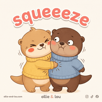 Two Otters Standing Together Saying Squeeze GIF