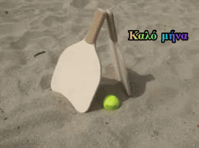 Two Paddle Rackets And Tennis Ball GIF
