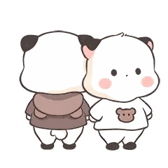 Two Panda Bears Standing Together Sticker