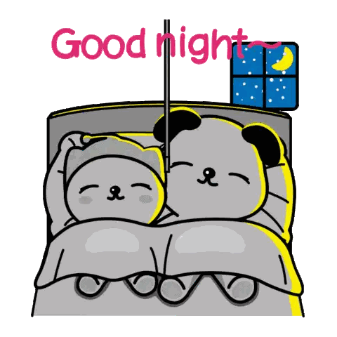 Two Pandas Sleeping Good Night Sticker