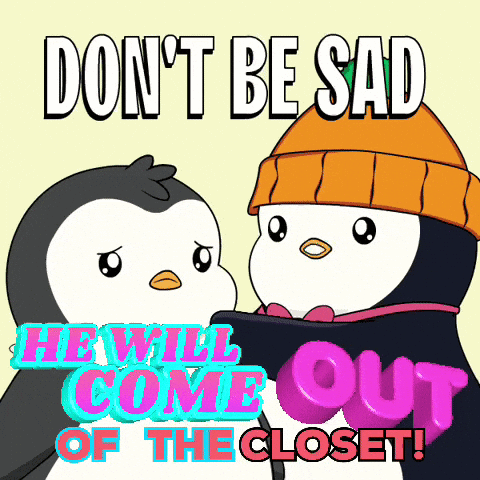 Two Penguins Don't Be Sad He Will Come Out Of The Closet GIF