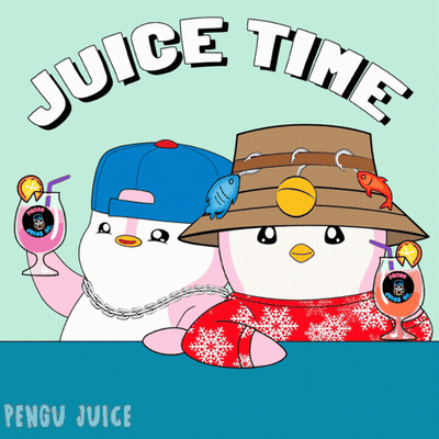 Two Penguins Holding Drinks Juice Time GIF