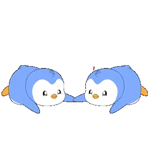 Two Penguins Holding Hands Sticker