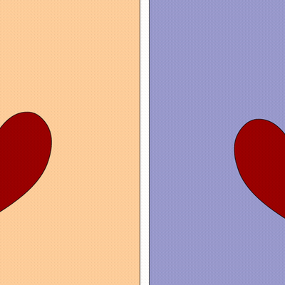 Two Penguins Holding Hearts And Kissing GIF
