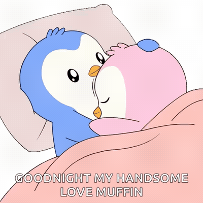 Two Penguins Hugging Goodnight My Handsome Love Muffin GIF