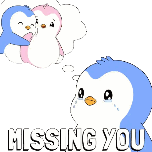Two Penguins Hugging Missing You Sticker
