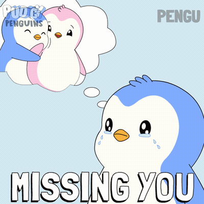 Two Penguins Hugging With Pengu Text GIF