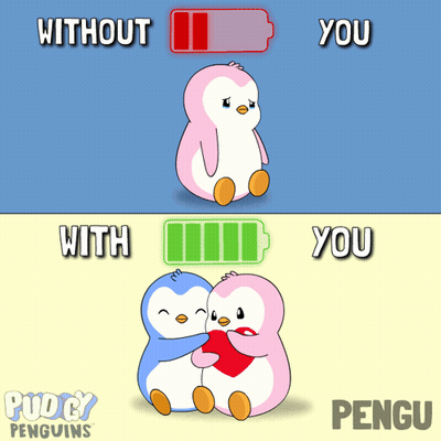 Two Penguins Hugging Without You With You GIF