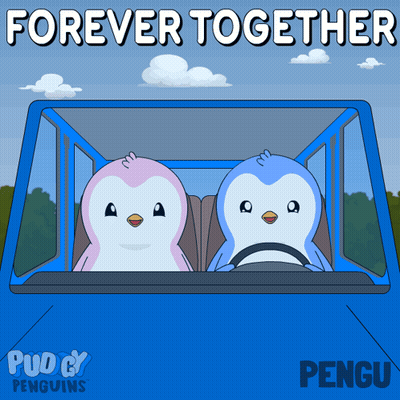 Two Penguins In Car Forever Together GIF