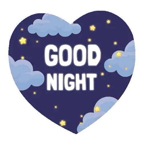 Two Penguins In Heart Saying Good Night Sticker