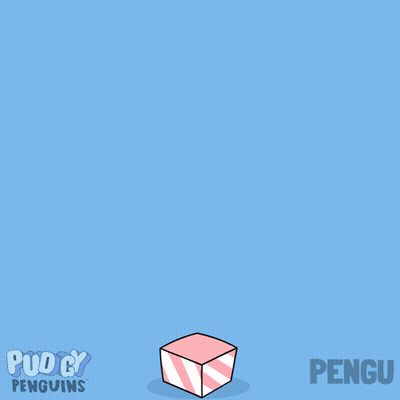 Two Penguins Jumping Out Of Box Saying Happy Birthday GIF