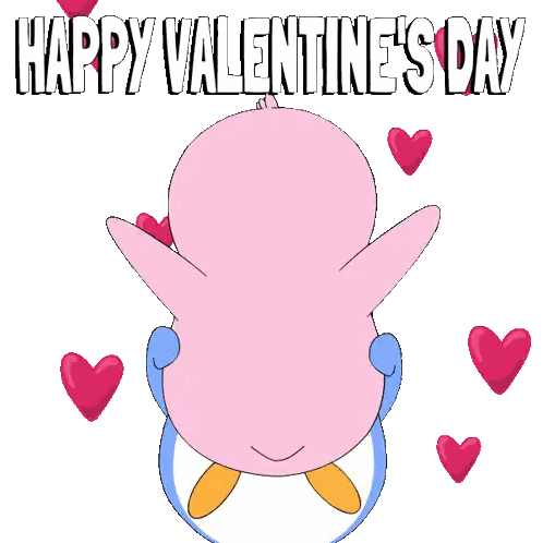 Two Penguins Kissing Happy Valentines Day Sticker