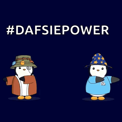 Two Penguins Next To Dafsiepower GIF
