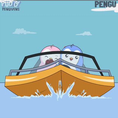 Two Penguins On A Boat Named Pengu GIF