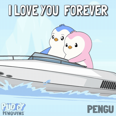 Two Penguins On A Boat Saying I Love You Forever GIF