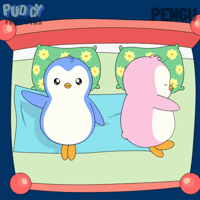 Two Penguins Saying Flowers For You GIF