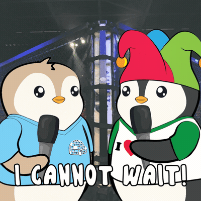 Two Penguins Saying I Cannot Wait GIF