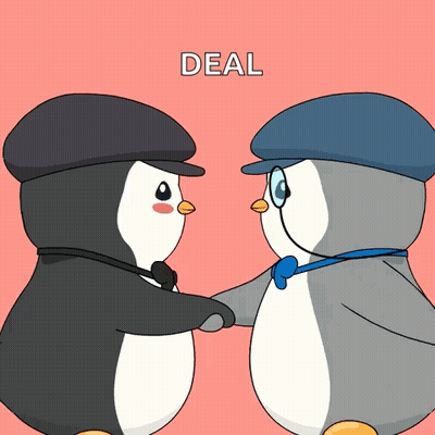 Two Penguins Shaking Hands Deal GIF