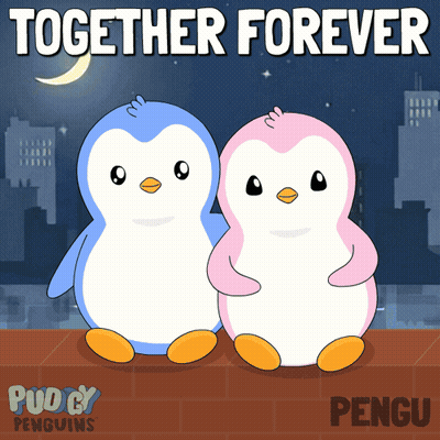Two Penguins Sitting Together Forever GIF
