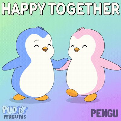 Two Penguins Sleeping On Bed With Flowers GIF