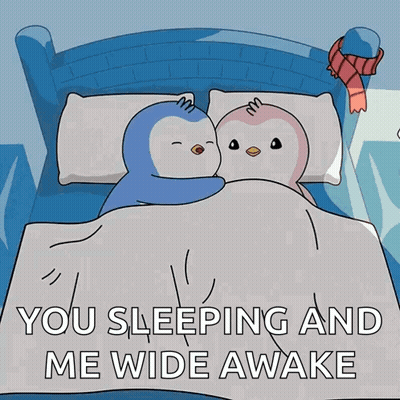 Two Penguins Sleeping With You Sleeping Me Wide Awake GIF