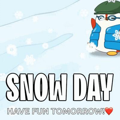 Two Penguins Standing In Snow GIF