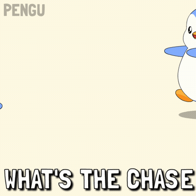 Two Penguins Standing Next To Each Other Saying What's The Chase GIF