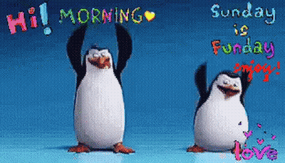 Two Penguins Standing Together GIF